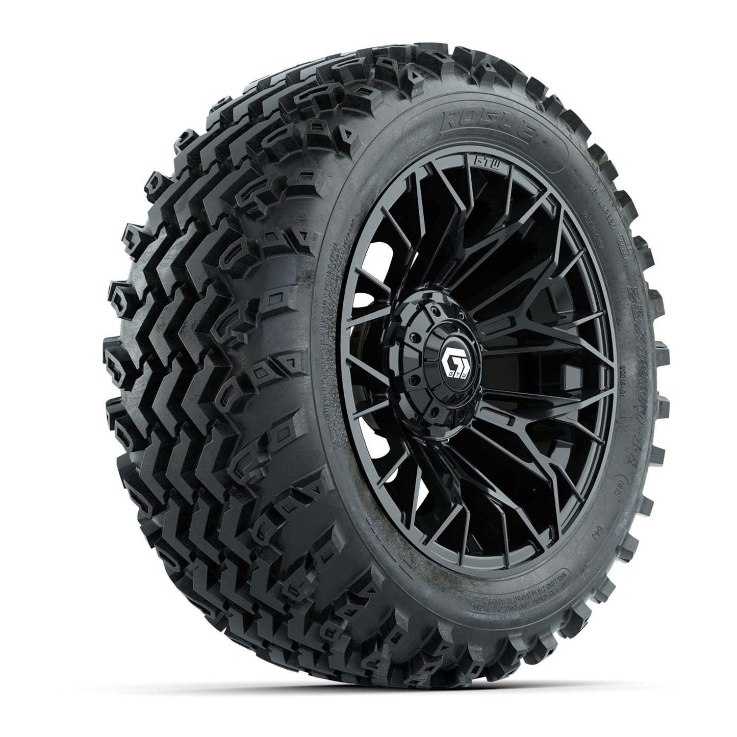 GTW Stellar Black 14 in Wheels with 23x10.00-14 Rogue All Terrain Tires - Full Set