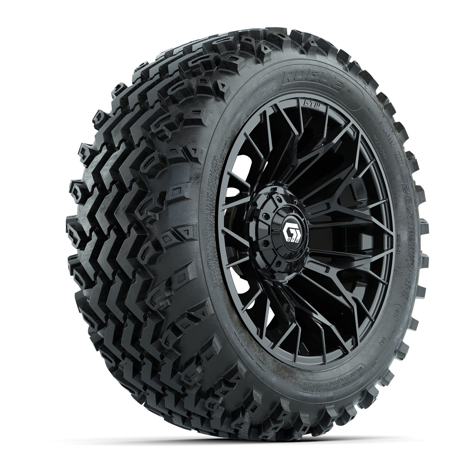 GTW Stellar Black 14 in Wheels with 23x10.00-14 Rogue All Terrain Tires - Full Set