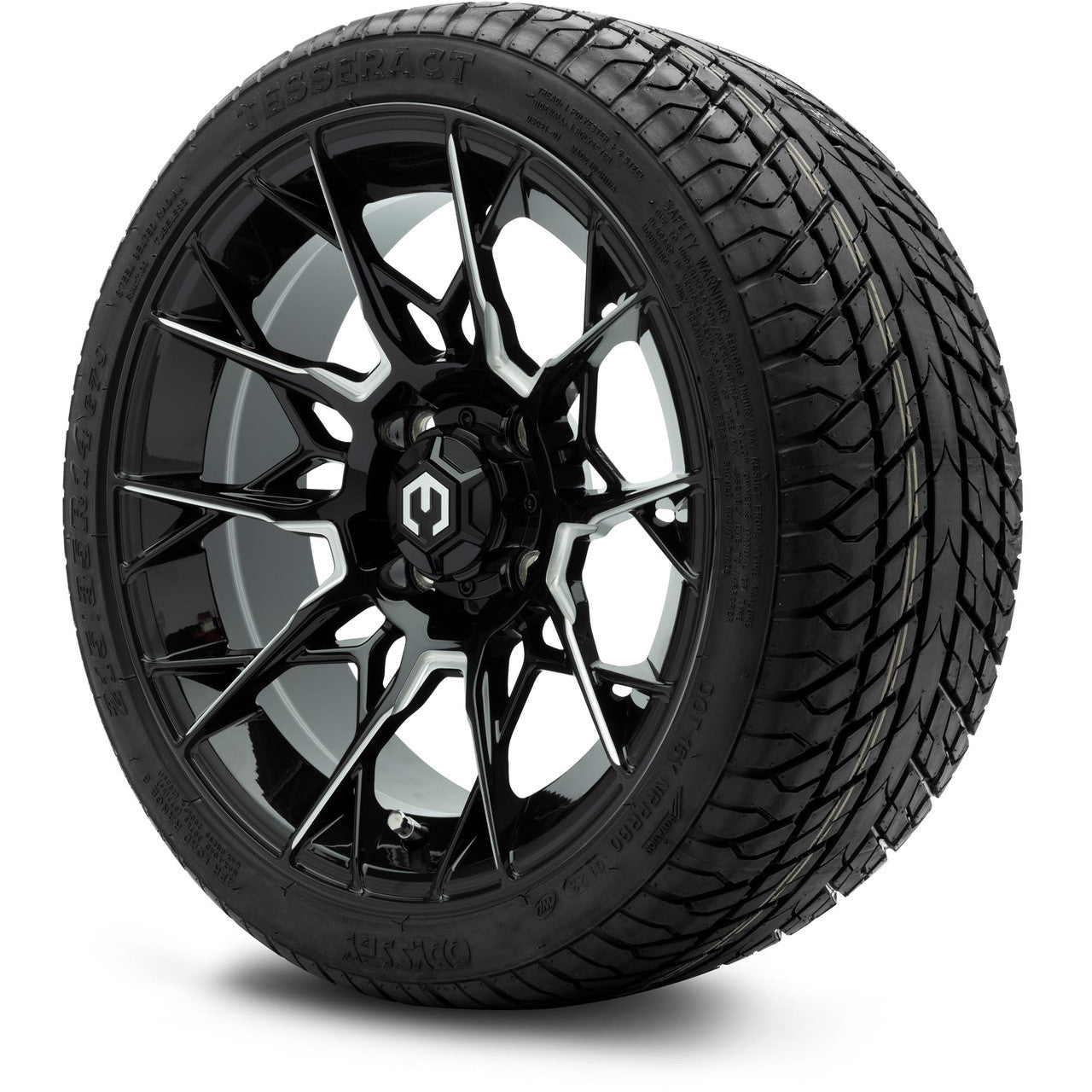 MODZ® 14" Chaos Glossy Black with Ball Mill Wheels & Street Tires Combo