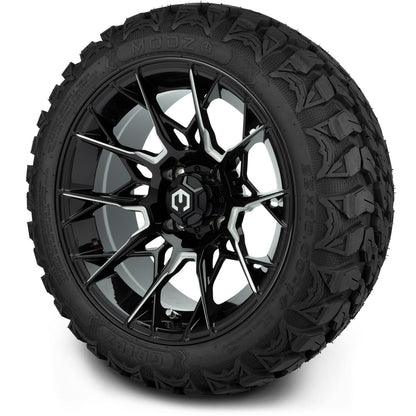 MODZ® 14" Chaos Glossy Black with Ball Mill Wheels & Off-Road Tires Combo