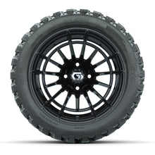 GTW® Boost Gloss Black 14 in Wheels with 23X10-R14 Nomad Steel Belt Radial All-Terrain Tires – Full Set