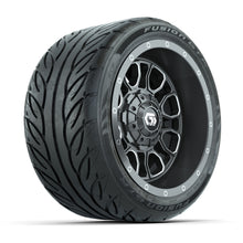 GTW® Volt Gunmetal 12 in Wheels with 215/40-R12 Fusion GTR Steel Belt Radial Street Tires – Full Set