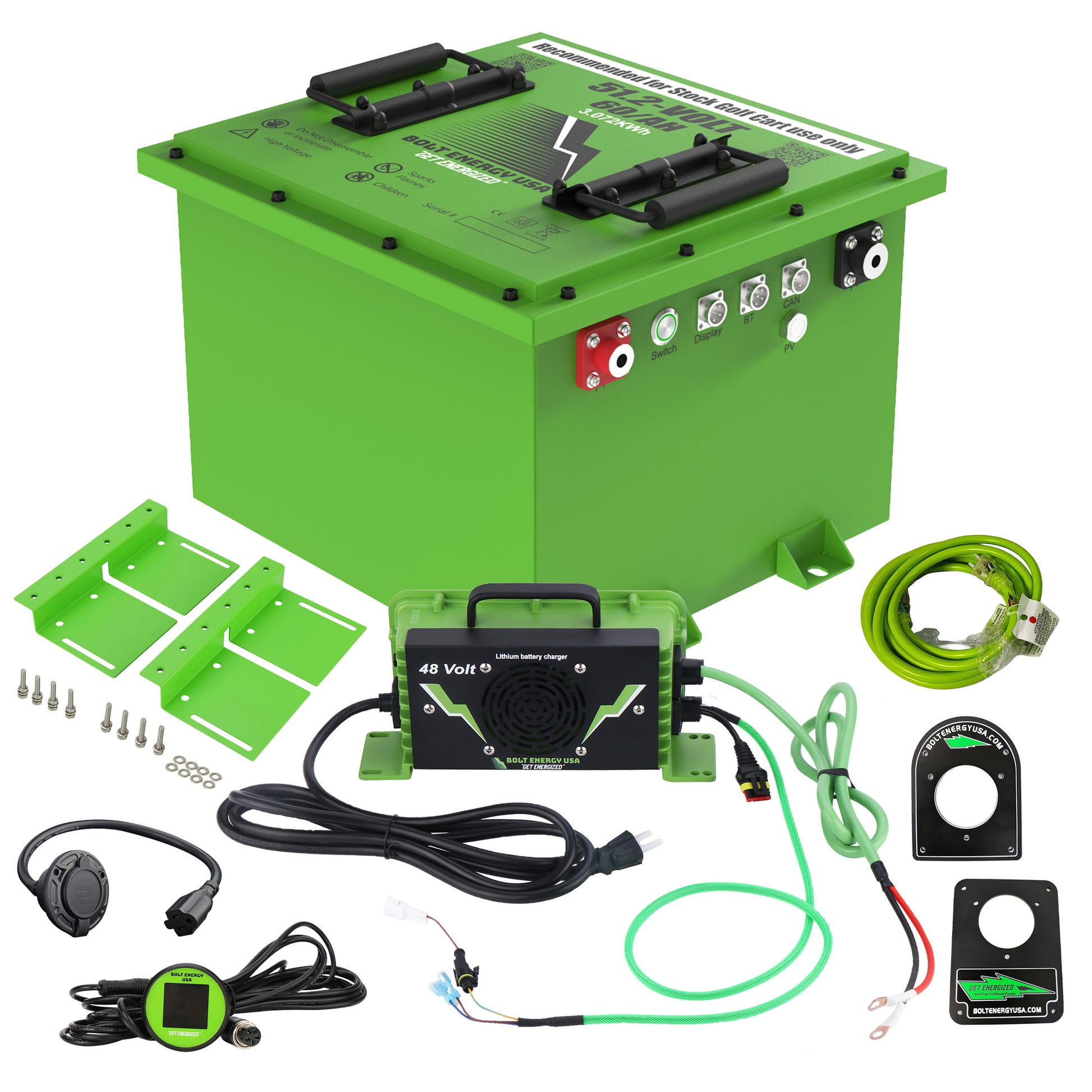Bolt Energy EZGO Workhorse, MPT, Terrain, 51V 60AH Standard Battery Kit