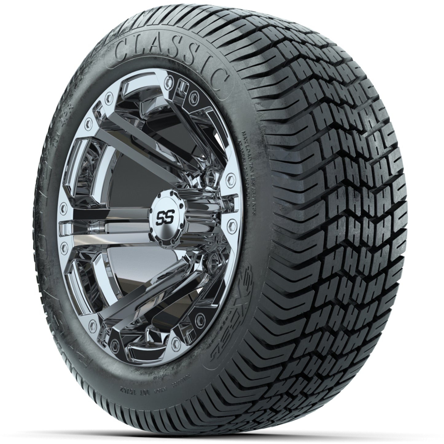 Set of (4) 12 in GTW Specter Wheels with 215/40-12 Excel Classic Street Tires