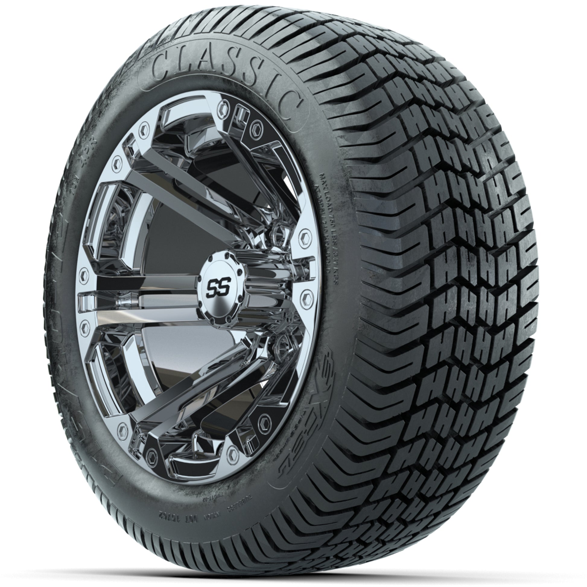 Set of (4) 12 in GTW Specter Wheels with 215/40-12 Excel Classic Street Tires