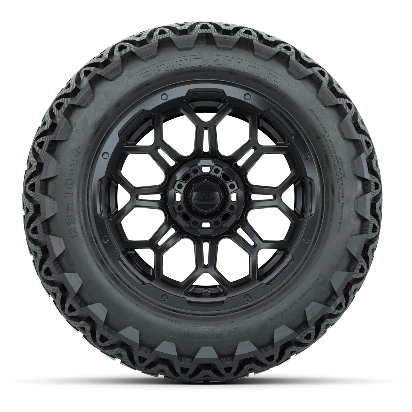 Set of (4) 14 in GTW Bravo Wheels with 23x10-14 GTW Predator All-Terrain Tires