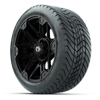 GTW Graffiti Gloss Black 14 in Wheels with 225/30-14 Mamba Street Tires – Full Set