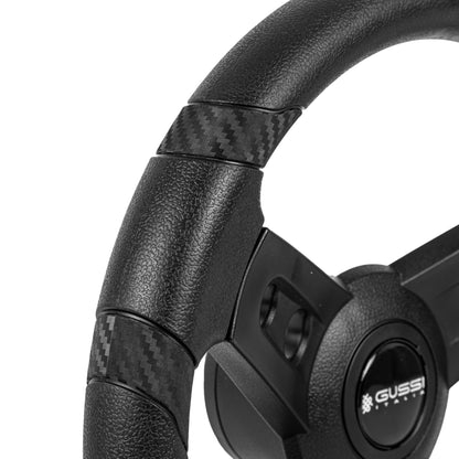 Gussi Italia® Lugana Black Steering Wheel Compatible with ICON Golf Car Models & AEV Golf Car Models