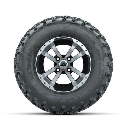 GTW Storm Trooper Machined/Black 10 in Wheels with 20x10.00-10 Rogue All Terrain Tires – Full Set