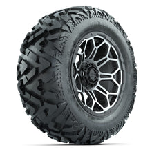 GTW Bravo Matte Gray/Machined 14 in Wheels with 25x10-14 Barrage Mud Tires – Full Set