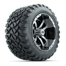 GTW® Storm Trooper Black/Machined 12 in Wheels with 22X11-R12 Nomad Steel Belt Radial All-Terrain Tires - Full Set