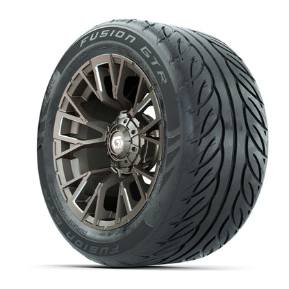 GTW® Vandal Bronze/Machined 14 in Wheels with 255/45-R14 Fusion GTR Steel Belt Radial Street Tires – Full Set