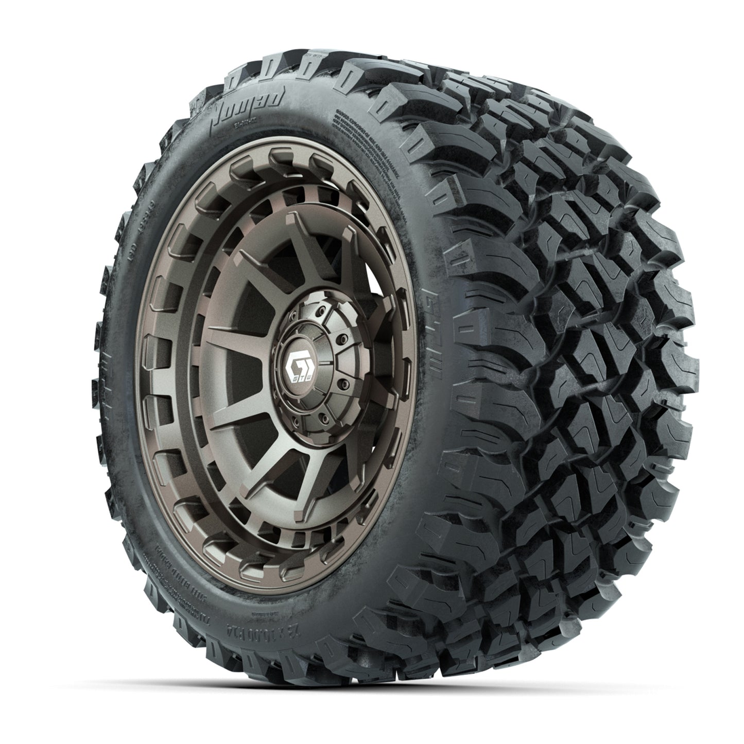 GTW® Barricade Bronze 14 in Wheels with 23X10-R14 Nomad Steel Belt Radial All-Terrain Tires – Full Set