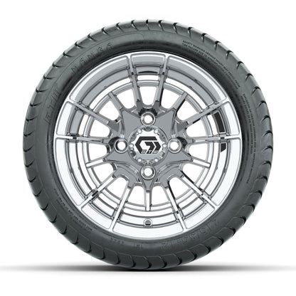 GTW® Boost Chrome 12 in Wheels with 215/35-12 Mamba Street Tires – Full Set
