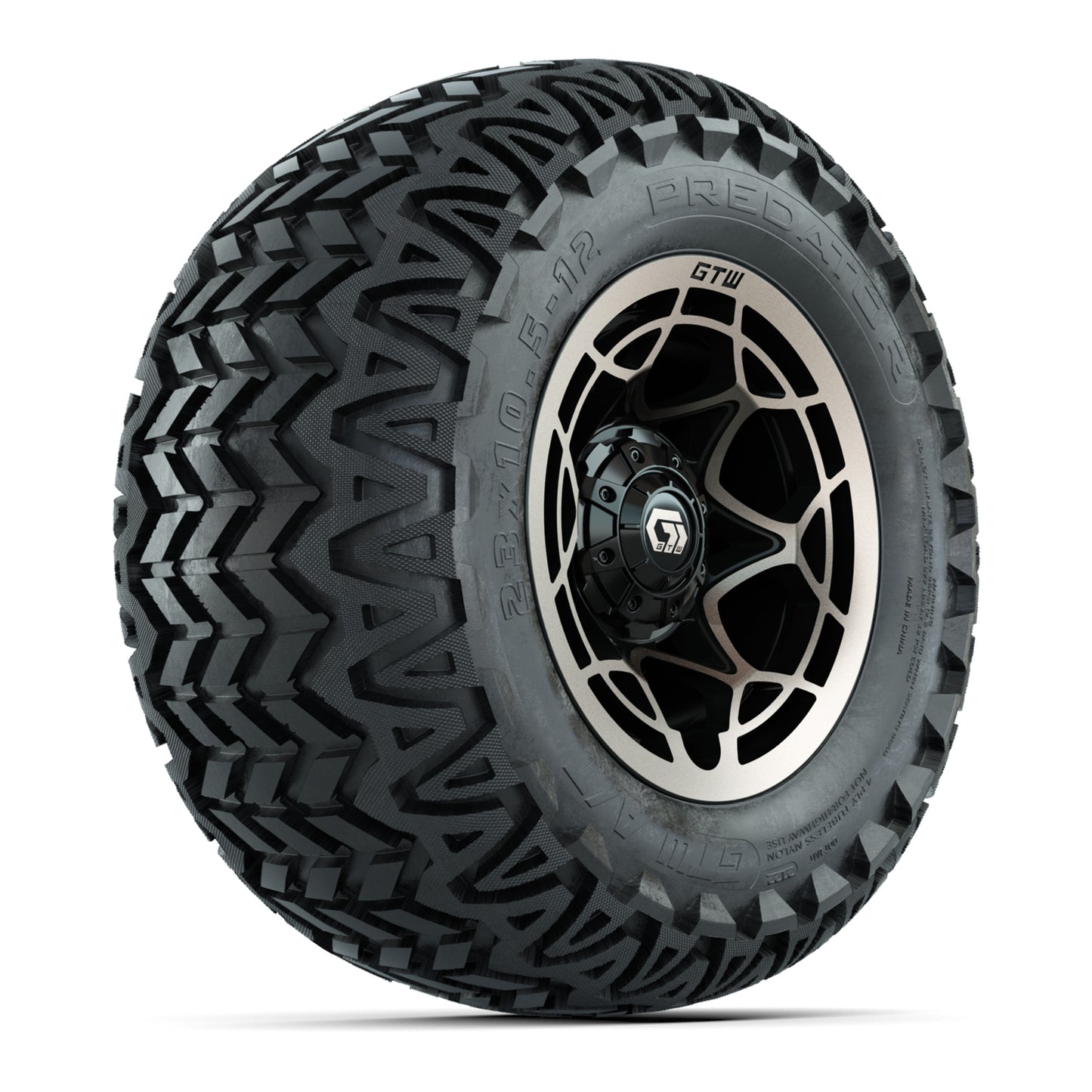GTW® Nexus Black/Bronze 12 in Wheels with 23X10.5-12 Predator All-Terrain Tires – Full Set
