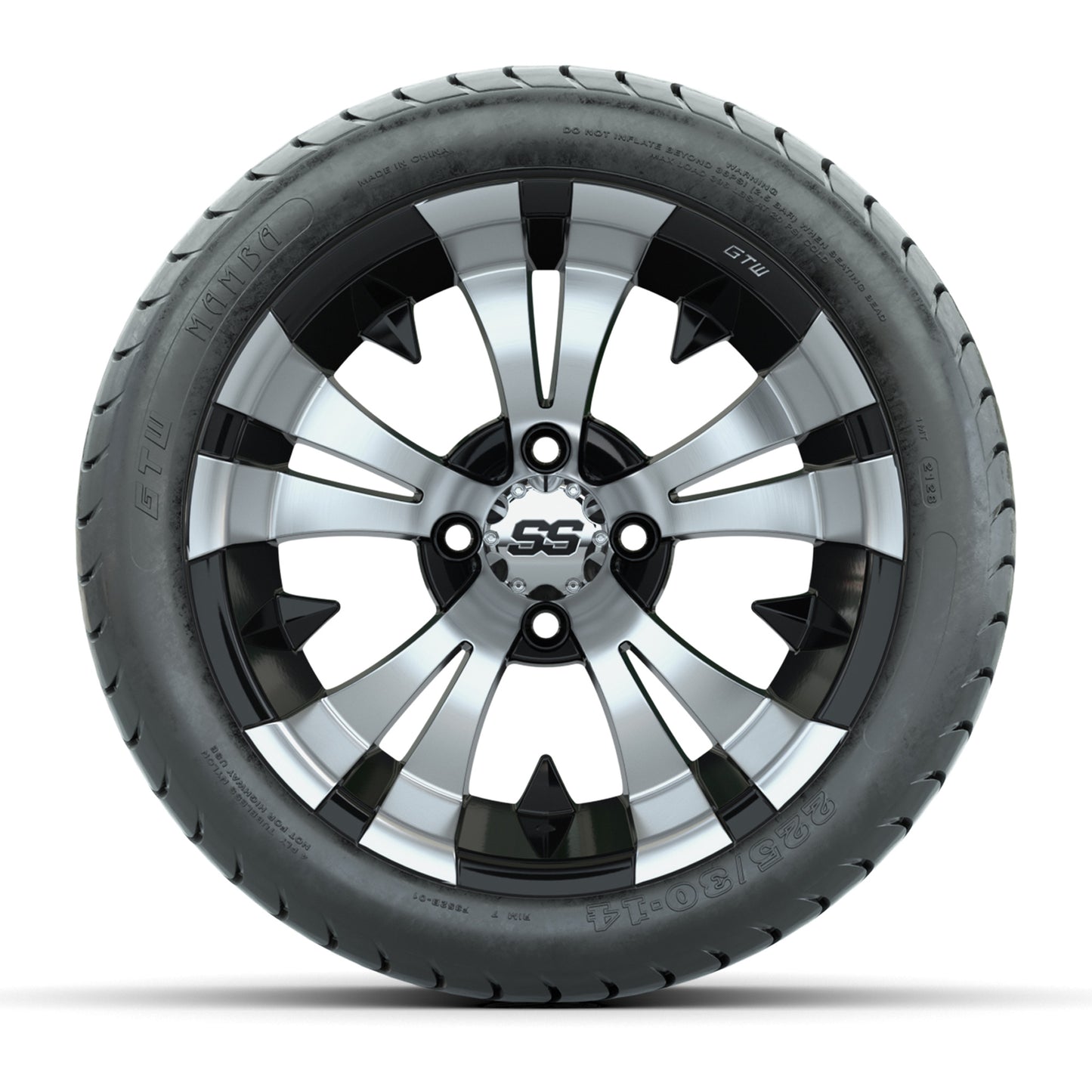 14” GTW Vampire Black and Machined Wheels with GTW Mamba Street Tires – Set of 4