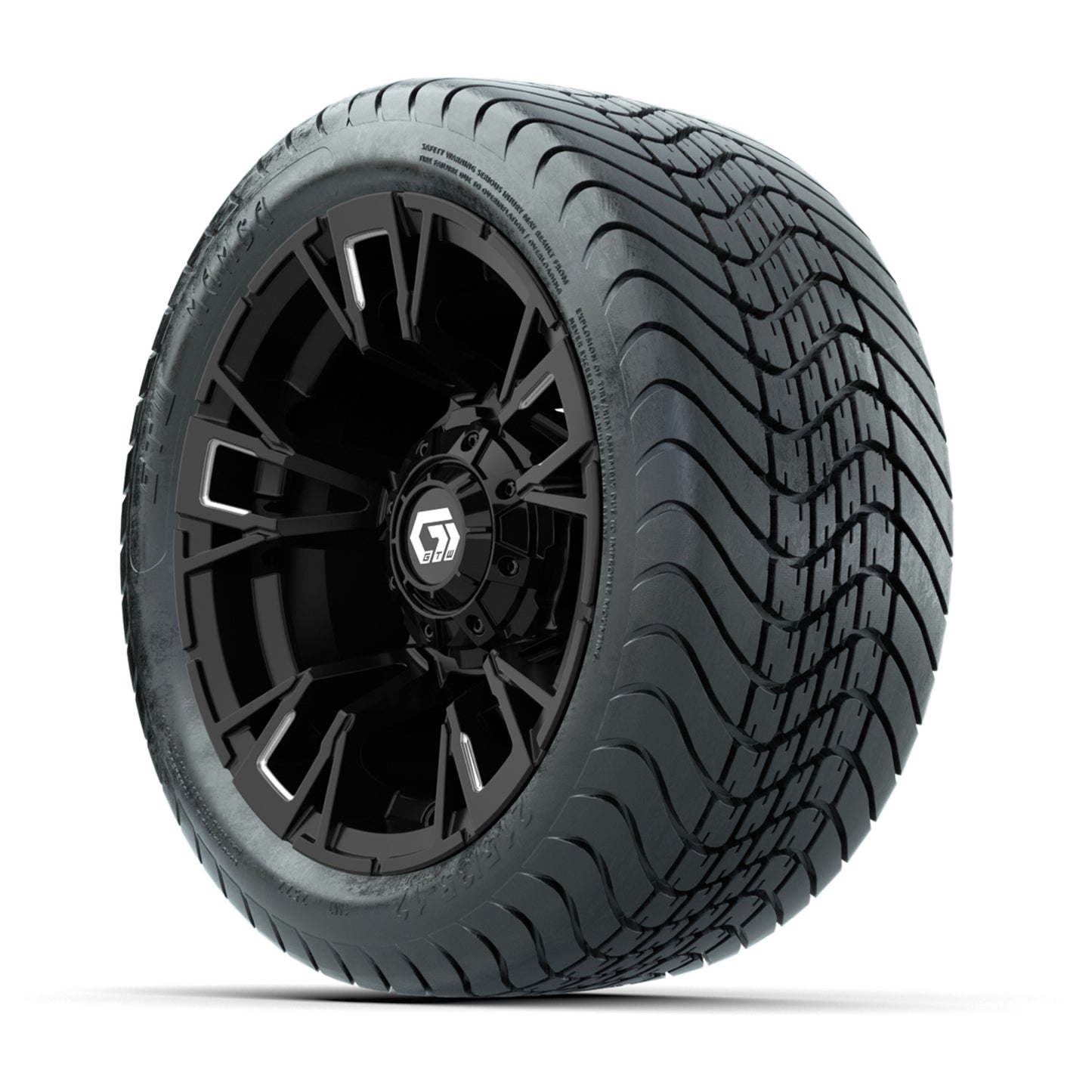 GTW® Vandal Matte Black/Machined 12 in Wheels with 215/35-12 Mamba Street Tires – Full Set