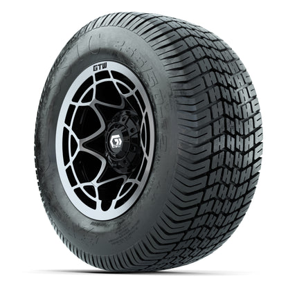 GTW® Nexus Black/Silver 12 in Wheels with 255/50-12 Excel Classic Street Tires – Full Set
