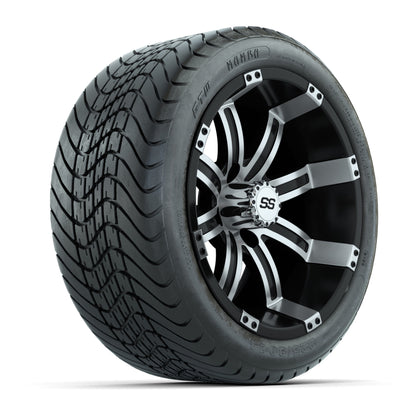 14” GTW Tempest Black and Machined Wheels with GTW Mamba Street Tires – Set of 4