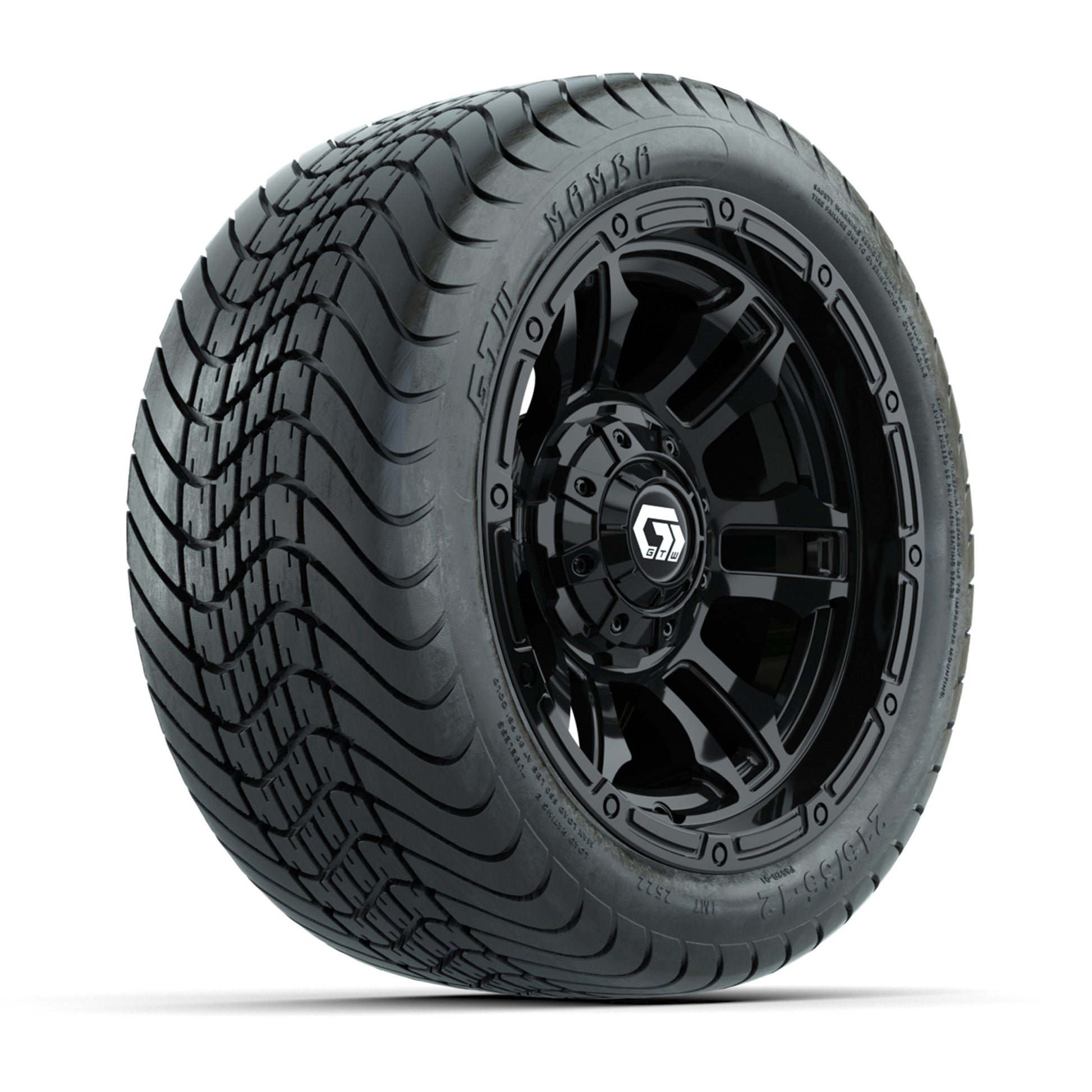 GTW® Shogun Gloss Black 12 in Wheels with 215/35-12 Mamba Street Tires – Full Set