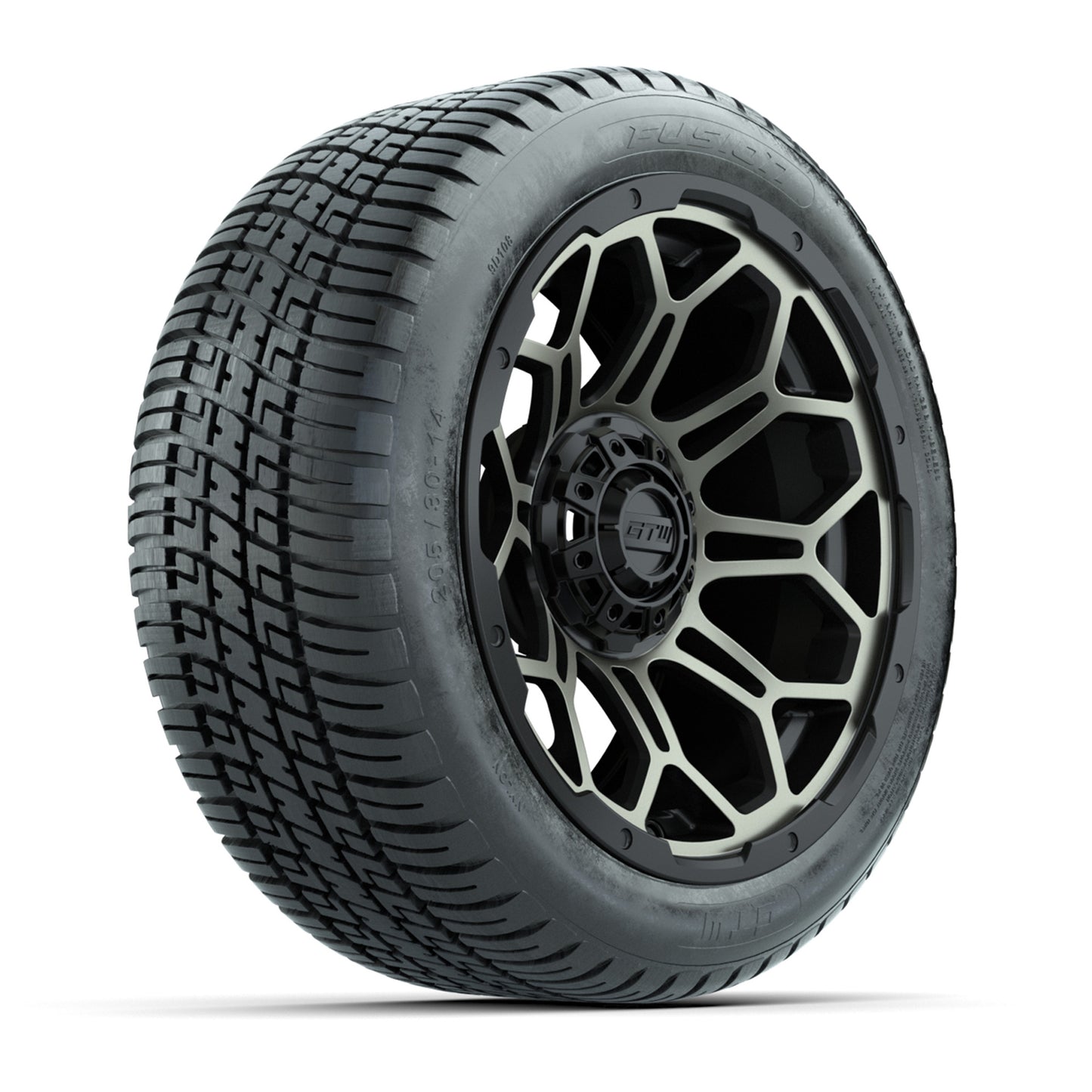 GTW® Bravo Black/Bronze 14 in Wheels with 205/30-R14 Fusion Street Tires – Full Set
