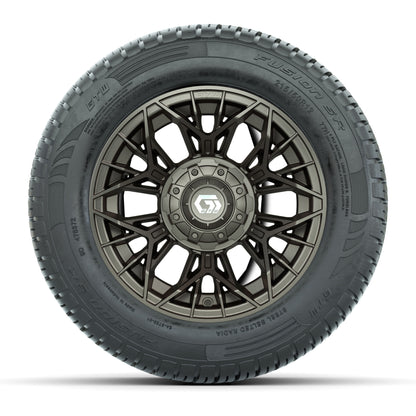 Set of (4) 12 in GTW® Stellar Matte Bronze Wheels with 215/50-R12 Fusion S/R Street Tires