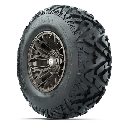 GTW® Stellar Matte Bronze 12 in Wheels with 25X10-12 Barrage Mud Tires – Full Set