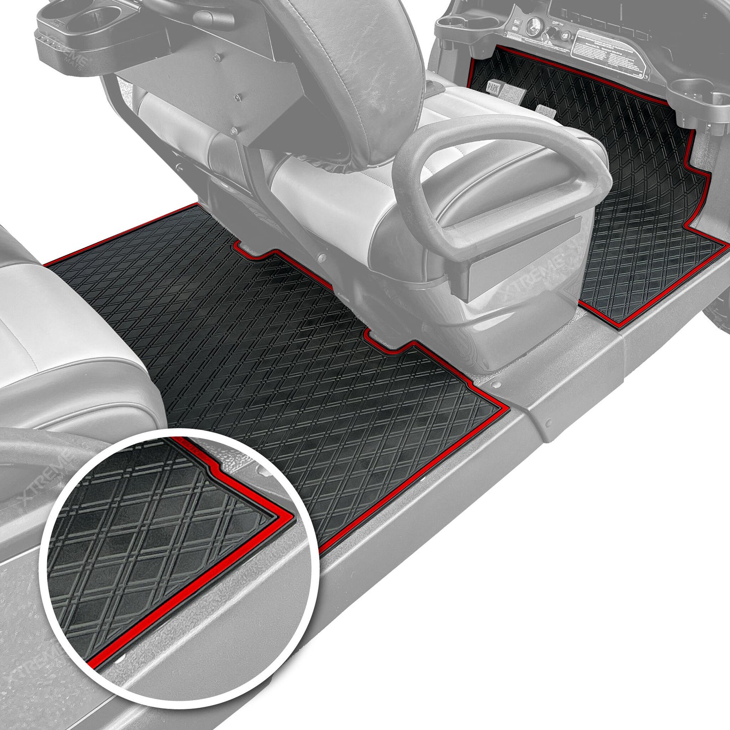 Xtreme Floor Mats for Club Car Onward - Black/Red Set