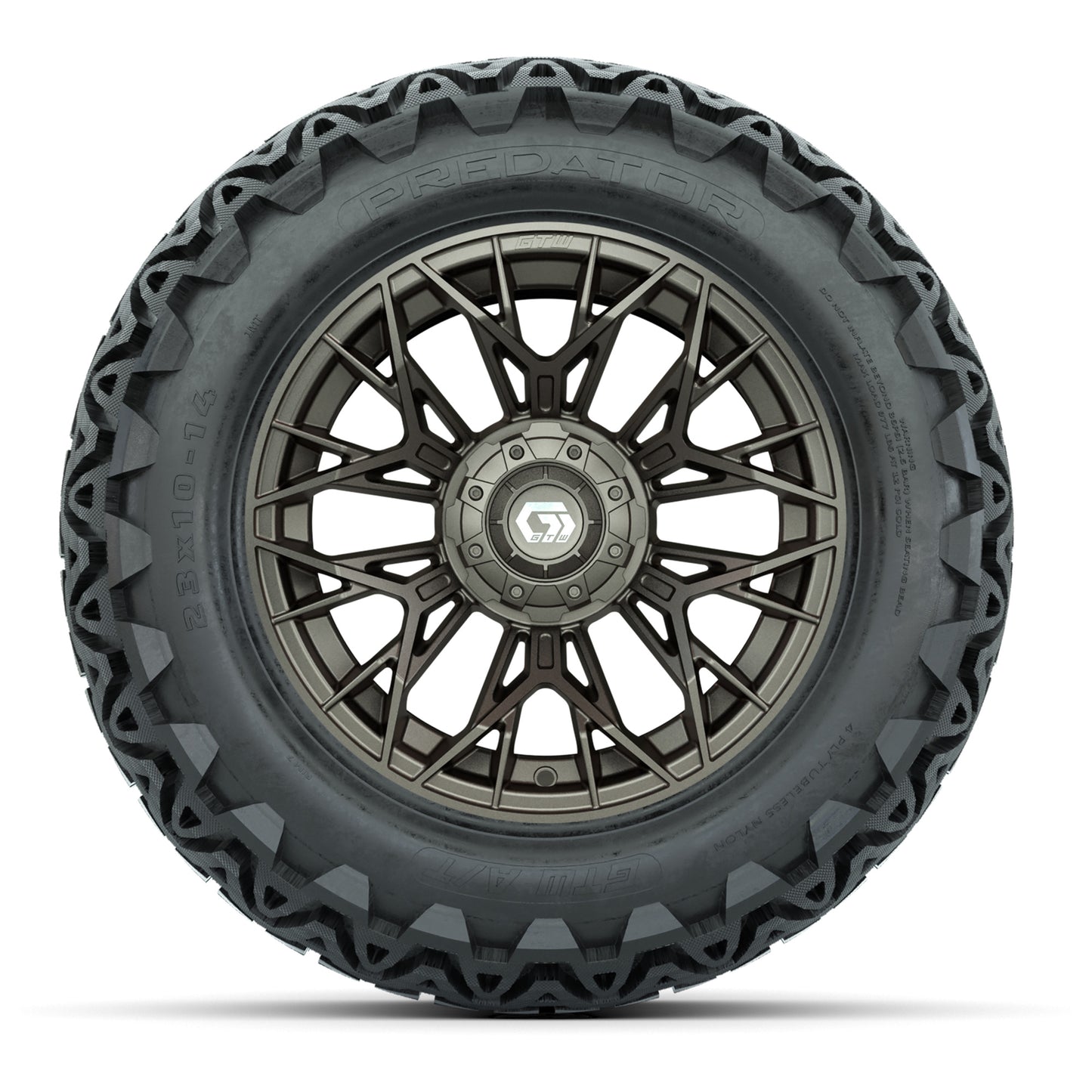 Set of (4) 14 in GTW® Stellar Matte Bronze Wheels with 23x10-14 Predator All-Terrain Tires