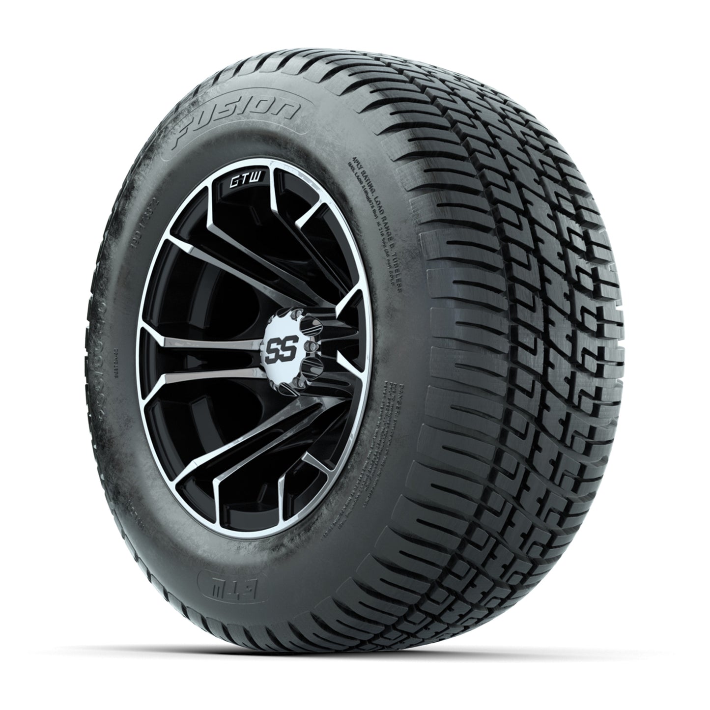 GTW Spyder Machined/Black 10 in Wheels with 205/50-10 Fusion Street Tires – Full Set