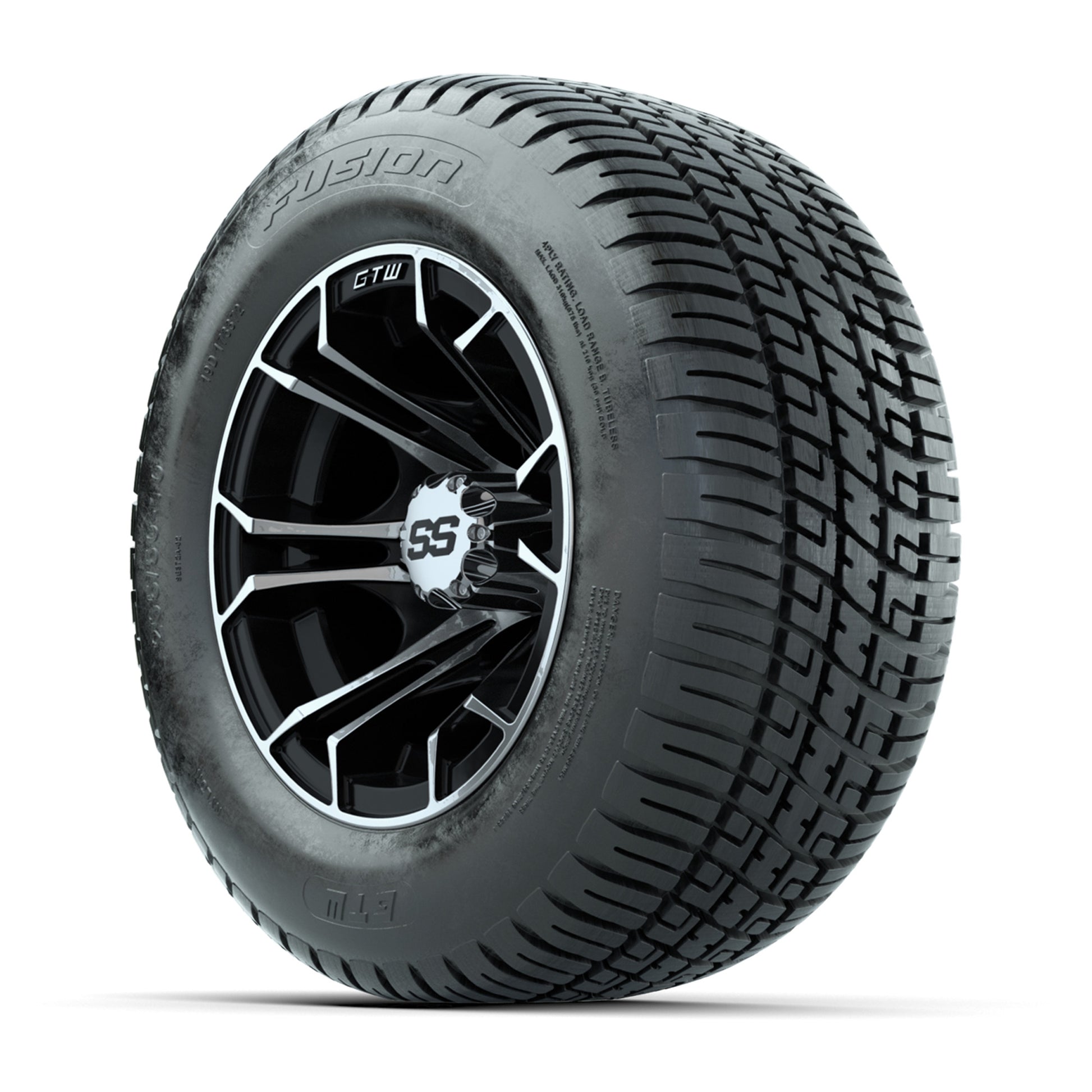 GTW Spyder Machined/Black 10 in Wheels with 205/50-10 Fusion Street Tires – Full Set