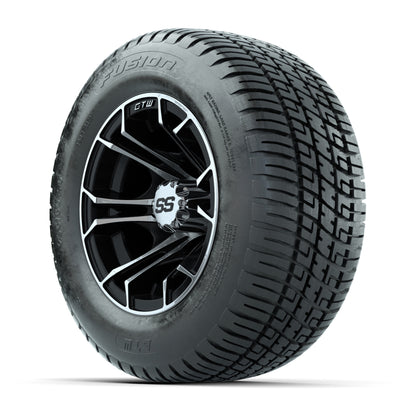 GTW Spyder Machined/Black 10 in Wheels with 205/50-10 Fusion Street Tires – Full Set