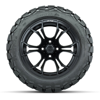 GTW Spyder Matte Black 14 in Wheels with 22x10-14 GTW Timberwolf All-Terrain Tires – Full Set