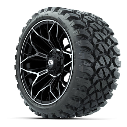 Set of (4) 15 in GTW® Stellar Machined & Black Wheels with 23x10-R15 Nomad All-Terrain Tire