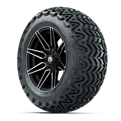 GTW® Stealth Gloss Black/Machined 14 in Wheels with 23x10-14 Predator All-Terrain Tires – Full Set