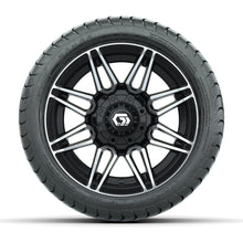 GTW® Stealth Black/Machined 12 in Wheels with 215/35-12 Mamba Street Tires – Full Set