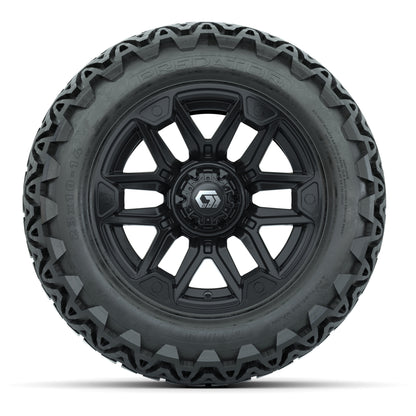 GTW® Graffiti Gloss Black 14 in Wheels with 23x10-14 Predator All-Terrain Tires – Full Set