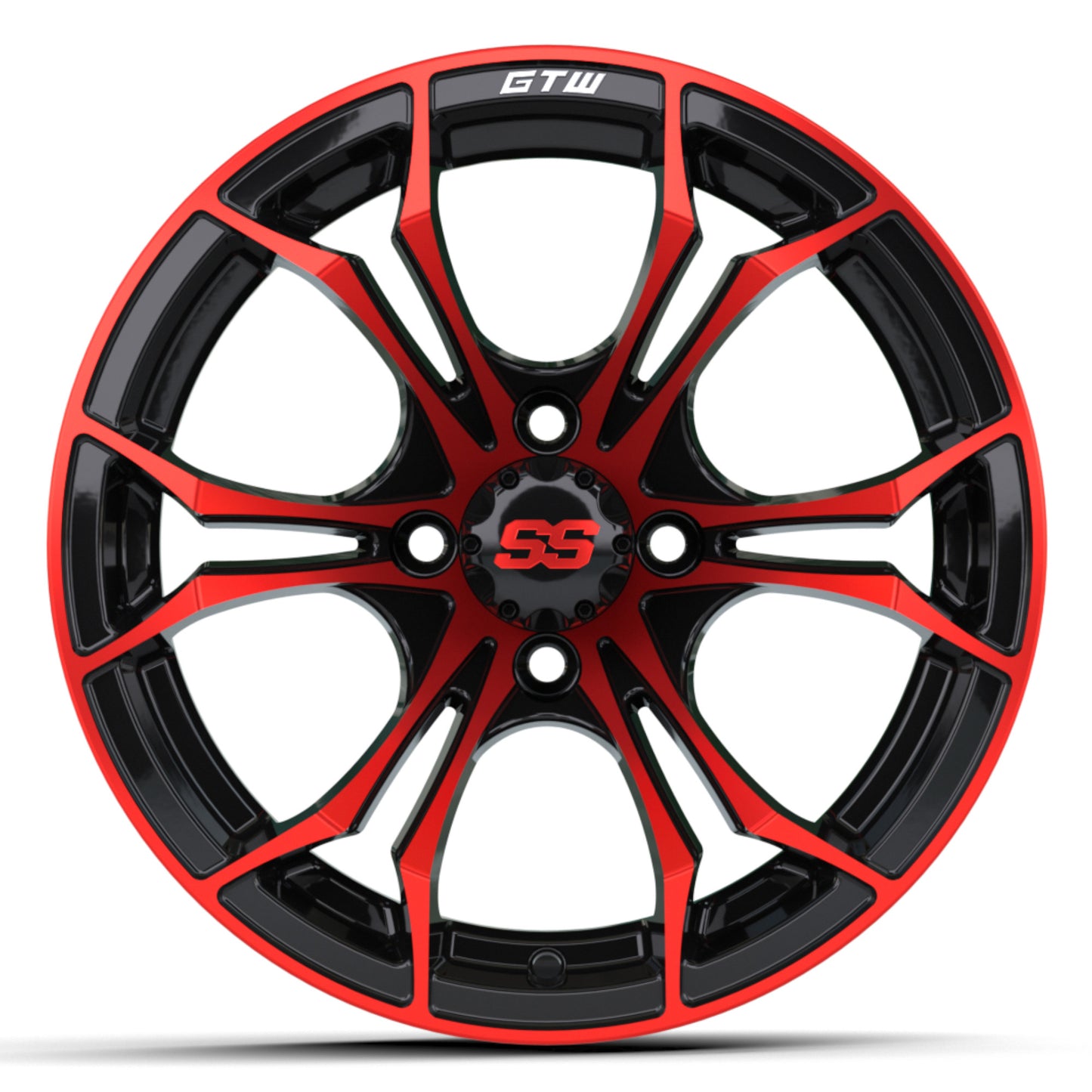 14'' GTW® Spyder Black with Red Accents Wheel