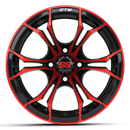 14'' GTW® Spyder Black with Red Accents Wheel