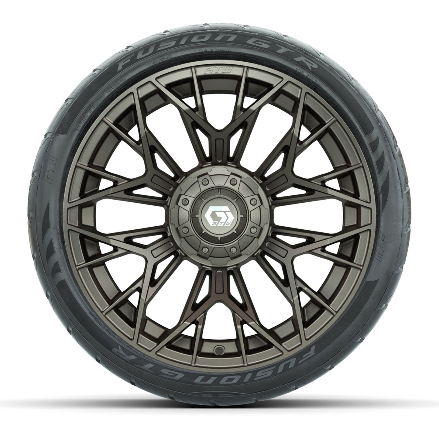 Set of (4) 15 in GTW® Stellar Matte Bronze Wheels with 215/40-R15 Fusion GTR Street Tires