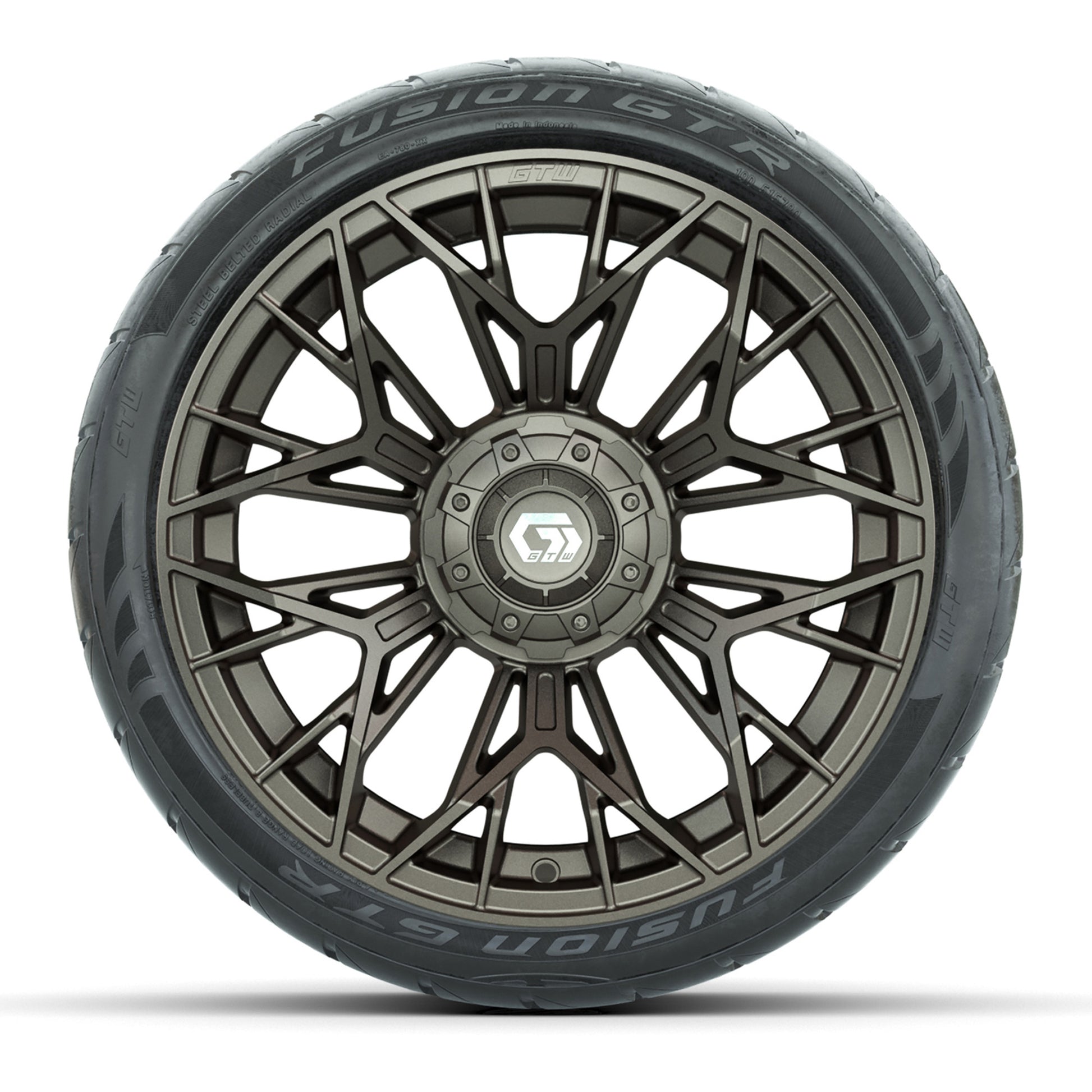 Set of (4) 15 in GTW® Stellar Matte Bronze Wheels with 215/40-R15 Fusion GTR Street Tires