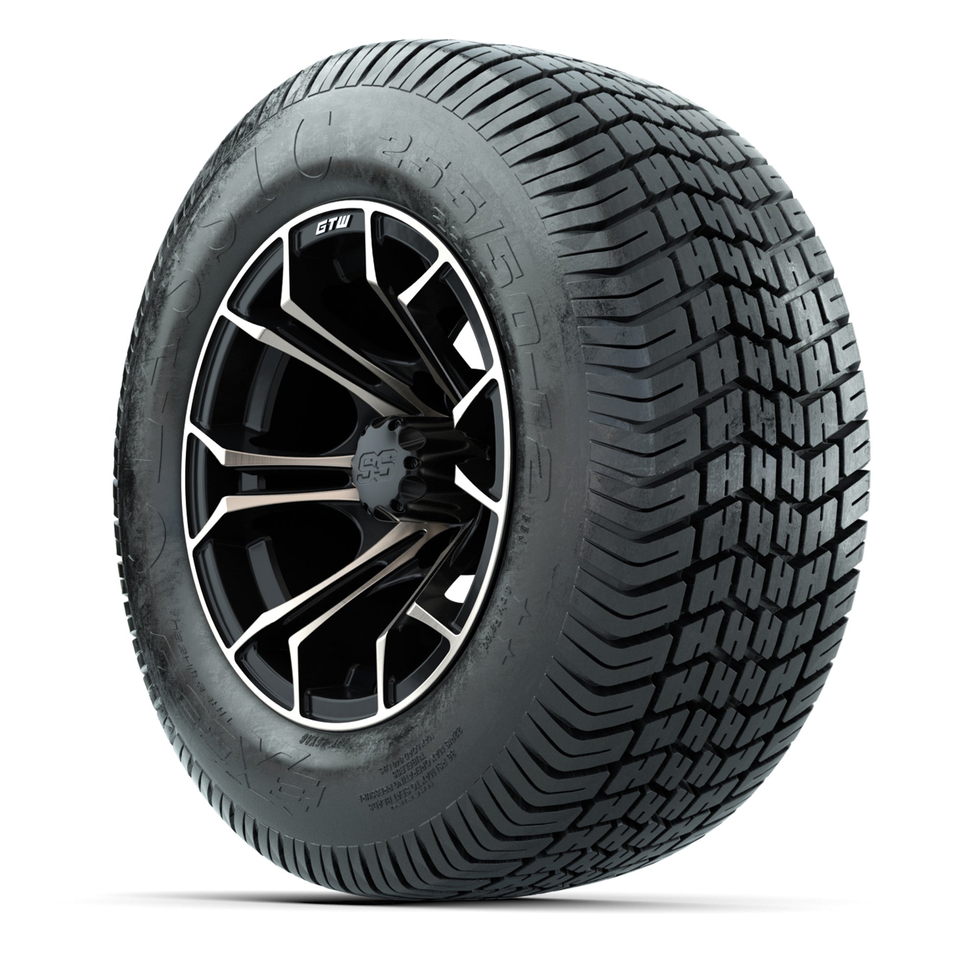 GTW® Spyder Matte Black/Bronze 12 in Wheels with 255/50-12 Excel Classic Street Tires – Full Set
