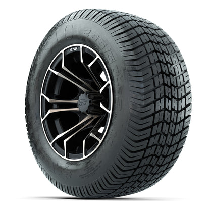 GTW® Spyder Matte Black/Bronze 12 in Wheels with 255/50-12 Excel Classic Street Tires – Full Set