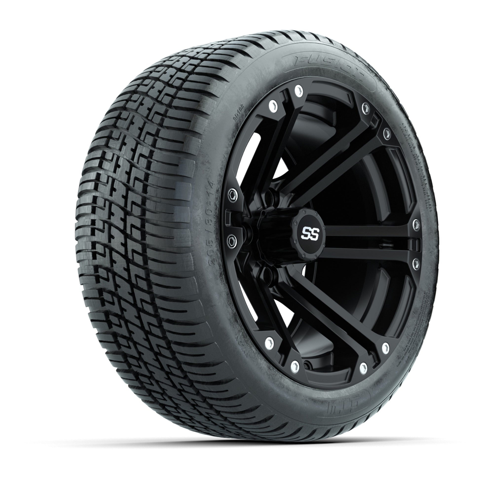 Set of (4) 14" GTW® Matte Black Specter Wheels On Lo-Pro Tires
