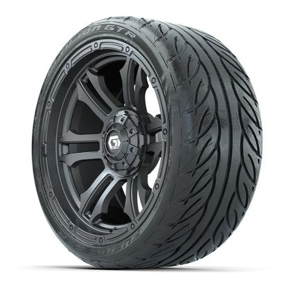 GTW® Shogun Gunmetal 15 in Wheels with 215/40-R15 Fusion GTR Steel Belted Street Tires – Full Set