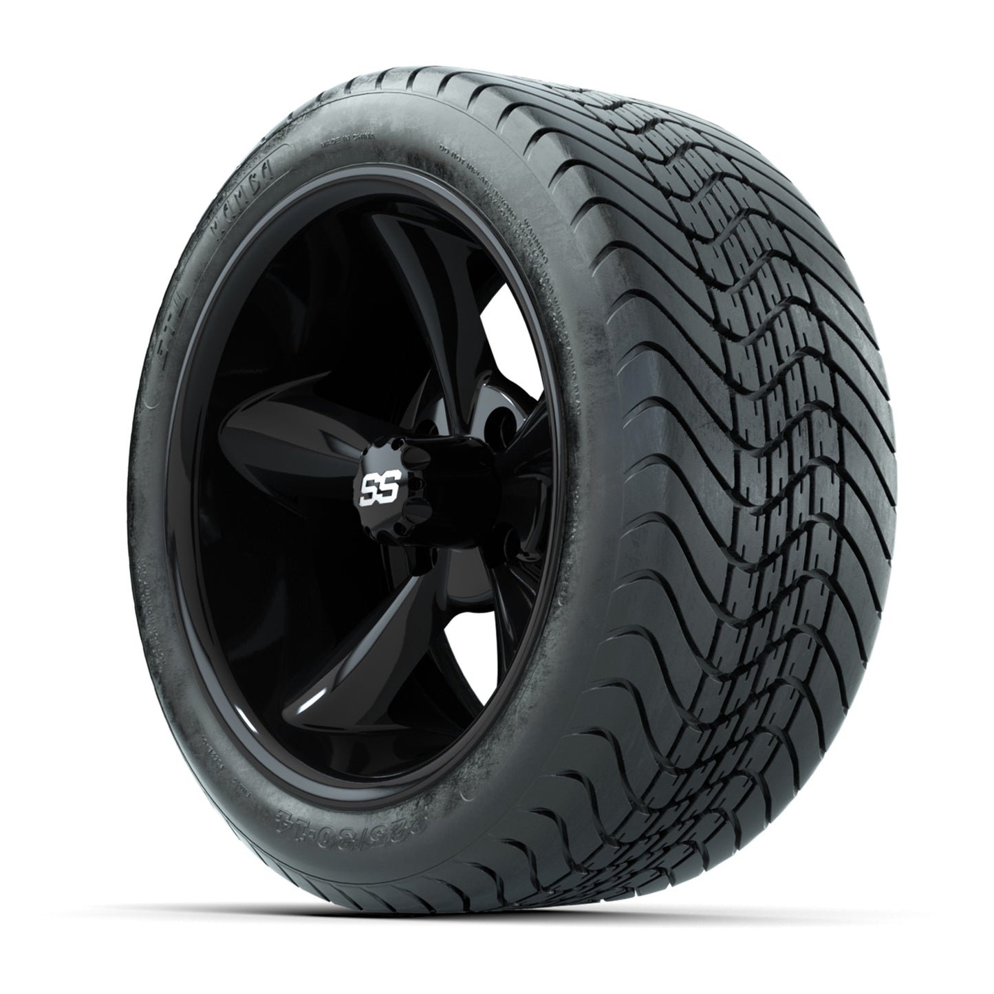 Set of (4) 14 in GTW Godfather Wheels with 225/30-14 Mamba Street Tires