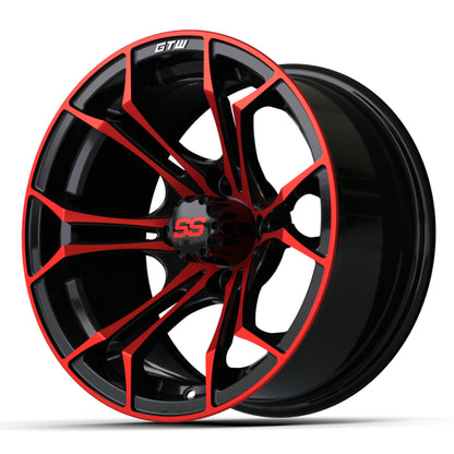 14'' GTW® Spyder Black with Red Accents Wheel
