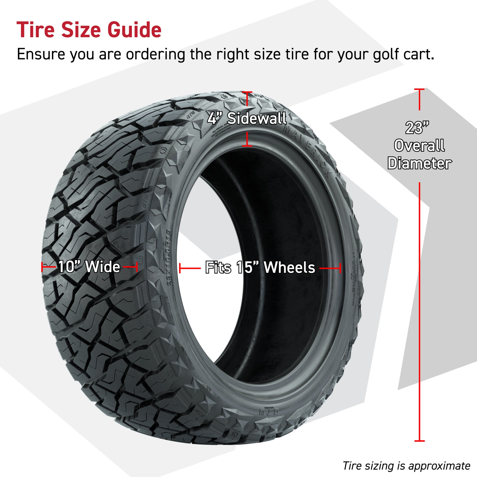 GTW Barricade Satin Bronze 15 in Wheels with 23x10.00-R15 Maverick All-Terrain Tires – Full Set
