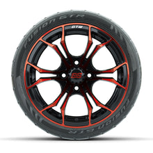 GTW Spyder Red/Black 14 in Wheels with 205/40-R14 Fusion GTR Street Tires – Full Set