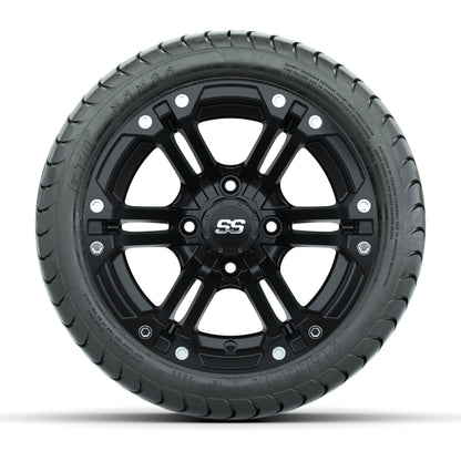 GTW Specter Matte Black 12 in Wheels with 215/35-12 Mamba Street Tires – Full Set